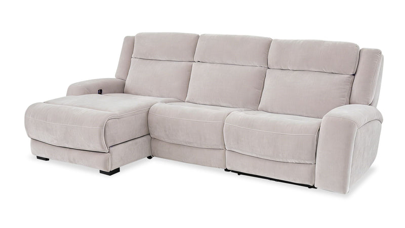 Shaquille O’Neal Home Legacy 3-Piece Left-Facing Power Reclining Sectional with Shaq-o-pedic Comfort - Grey 