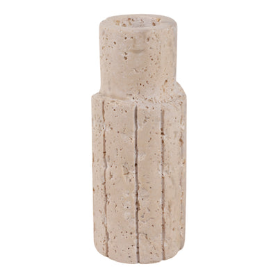 5" x 2" Raw Edge Travertine Taper Holder - Tan | Bougeoir de 5 po x 2 po en travertin à bord brut - tan