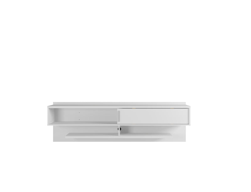 Manhattan Comfort Astor 70.86\" Modern Floating Entertainment Center with Media Shelves - White