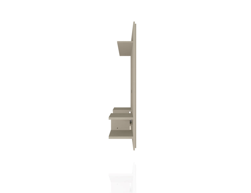 Manhattan Comfort Plaza 64.25\" Modern Floating Wall Entertainment Center with Display Shelves - Off White