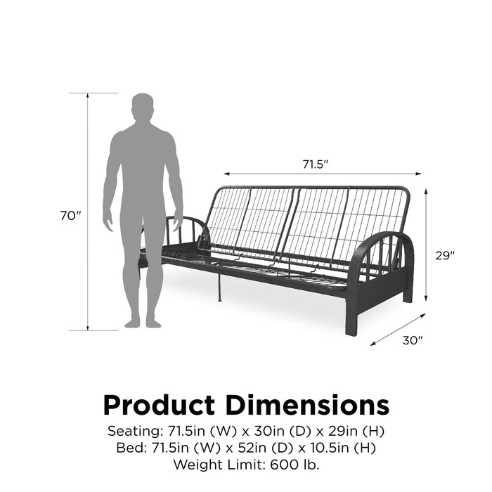 DHP Aiden Futon Frame - Gunmetal Grey