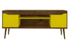 Manhattan Comfort Bradley 62.99\" TV Stand with 2 Media Shelves & 2 Storage Shelves - Rustic Brown & White