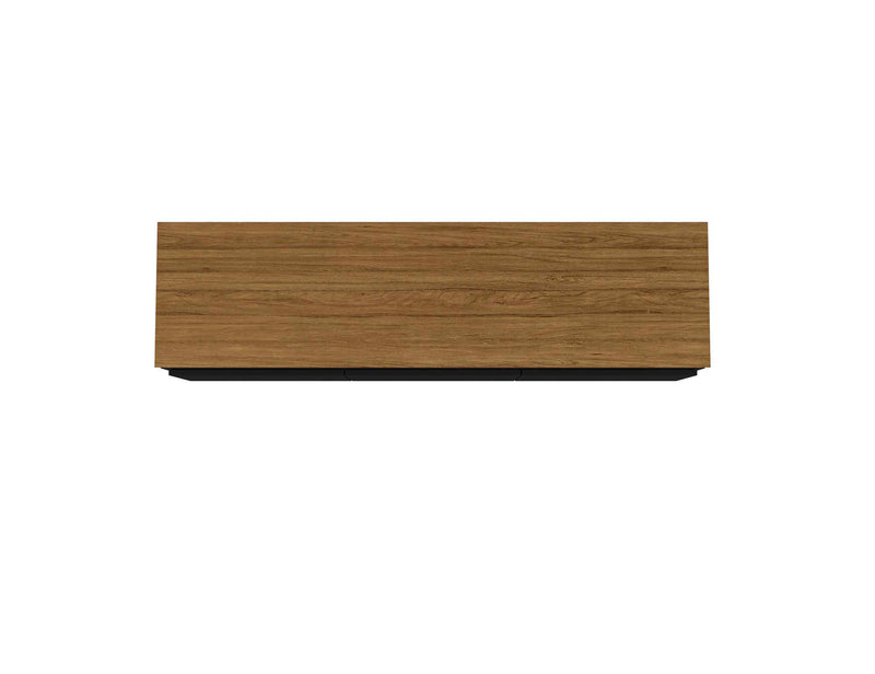 Manhattan Comfort Yonkers 62.99\" TV Stand with Solid Wood Legs & 6 Media Storage Compartments - Black & Cinnamon