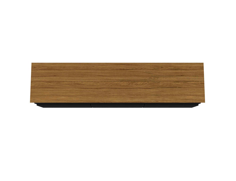 Manhattan Comfort Yonkers 70.86\" TV Stand with Solid Wood Legs & 6 Media Storage Compartments - Black & Cinnamon