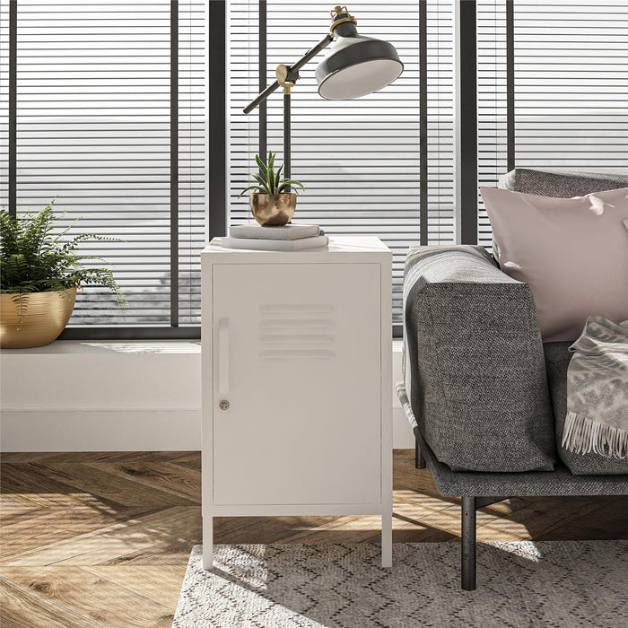 Ameriwood Home Mission District Metal Locker End Table - Soft White