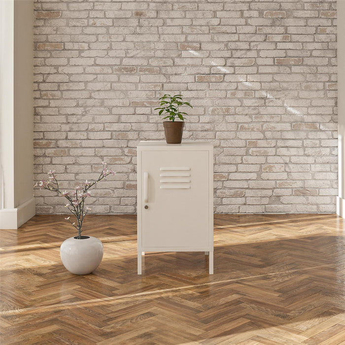 Ameriwood Home Mission District Metal Locker End Table - Soft White