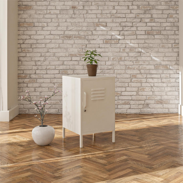 Ameriwood Home Mission District Metal Locker End Table - Soft White