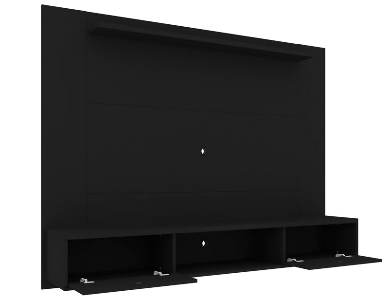 Manhattan Comfort Liberty 70.86\" Floating Wall Entertainment Center with Overhead Shelf - Black