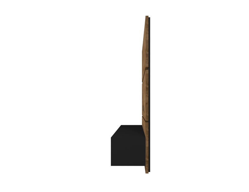 Manhattan Comfort Vernon 62.99\" Floating Wall Entertainment Center - Rustic Brown & Black