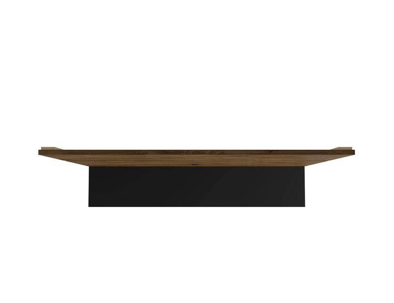 Manhattan Comfort Vernon 62.99\" Floating Wall Entertainment Center - Rustic Brown & Black