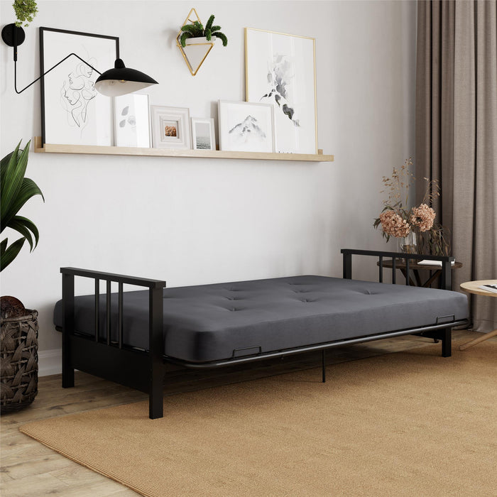 Dorel Home Room & Joy Harlow Full Metal Arm Futon - Black/Grey