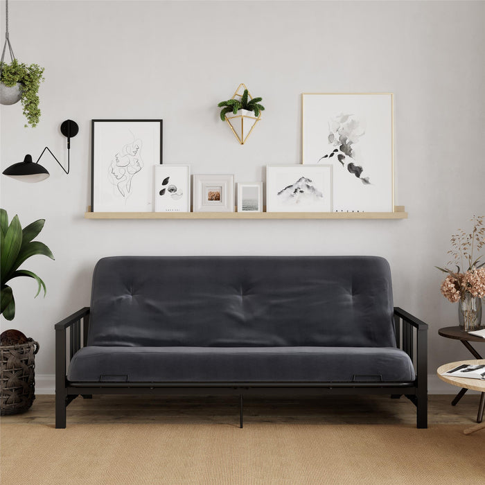 Dorel Home Room & Joy Harlow Full Metal Arm Futon - Black/Grey