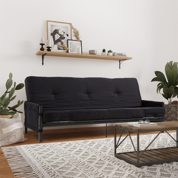 DHP Fairview Storage Futon with 6\" Mattress - Black