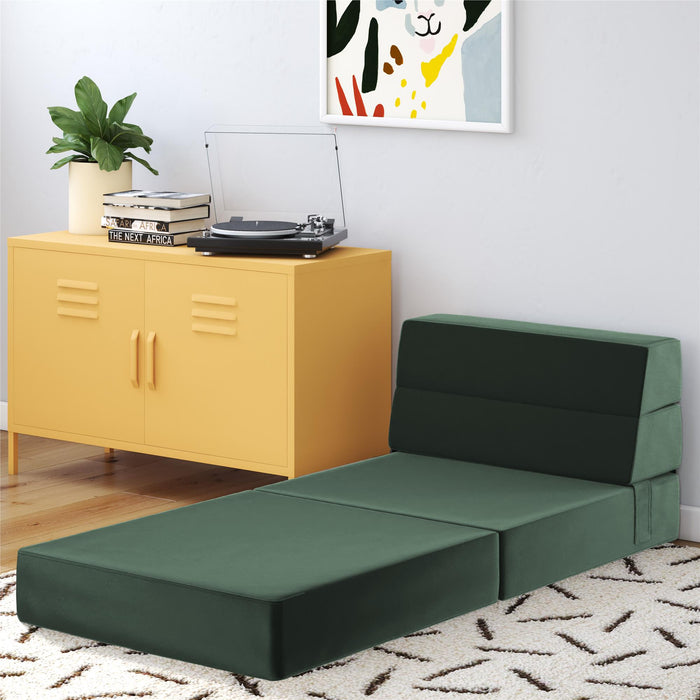 Novogratz The Flower Velour Modular Chair & Lounger - Green