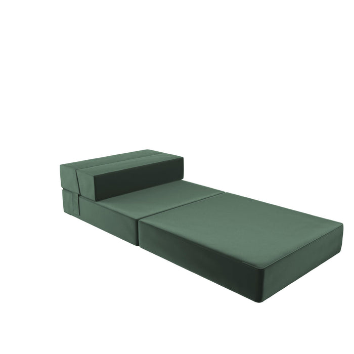 Novogratz The Flower Velour Modular Chair & Lounger - Green