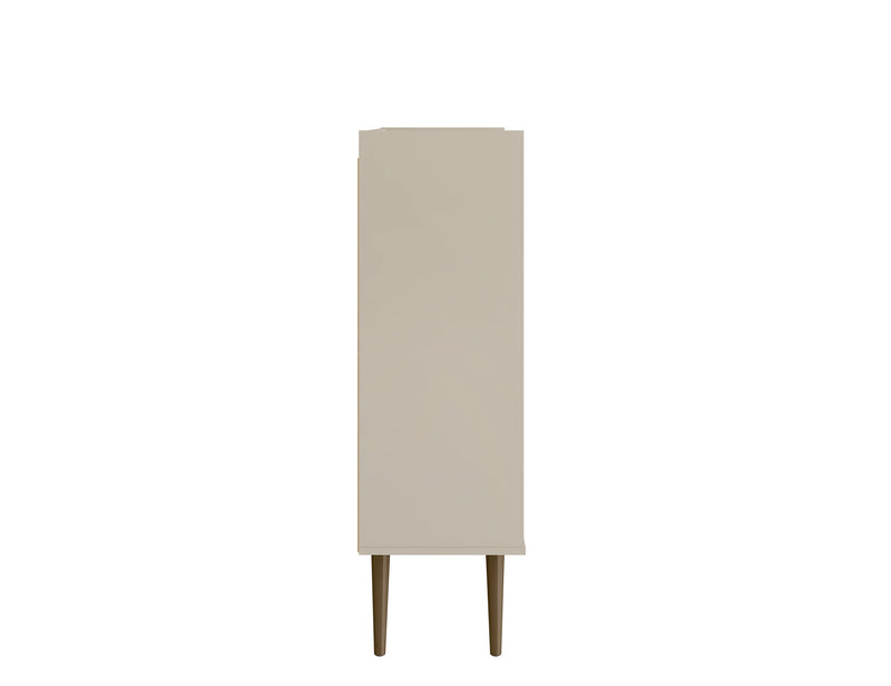 Manhattan Comfort Bogart Mid-Century Modern Accent Cabinet - Off-White & Natural