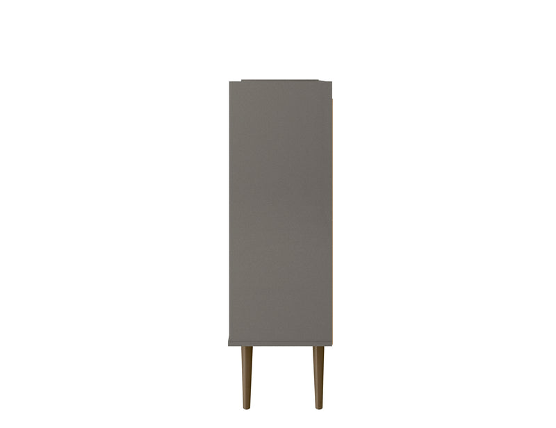 Manhattan Comfort Bogart Mid-Century Modern Accent Cabinet - Grey & Natural