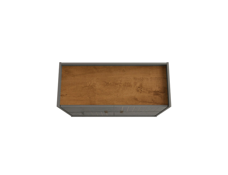 Manhattan Comfort Bogart Mid-Century Modern Accent Cabinet - Grey & Natural
