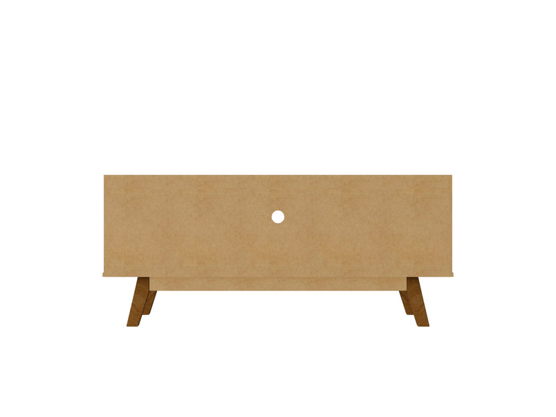Manhattan Comfort Mid-Century Modern Marcus 53.14\" TV Stand with Solid Wood Legs - White