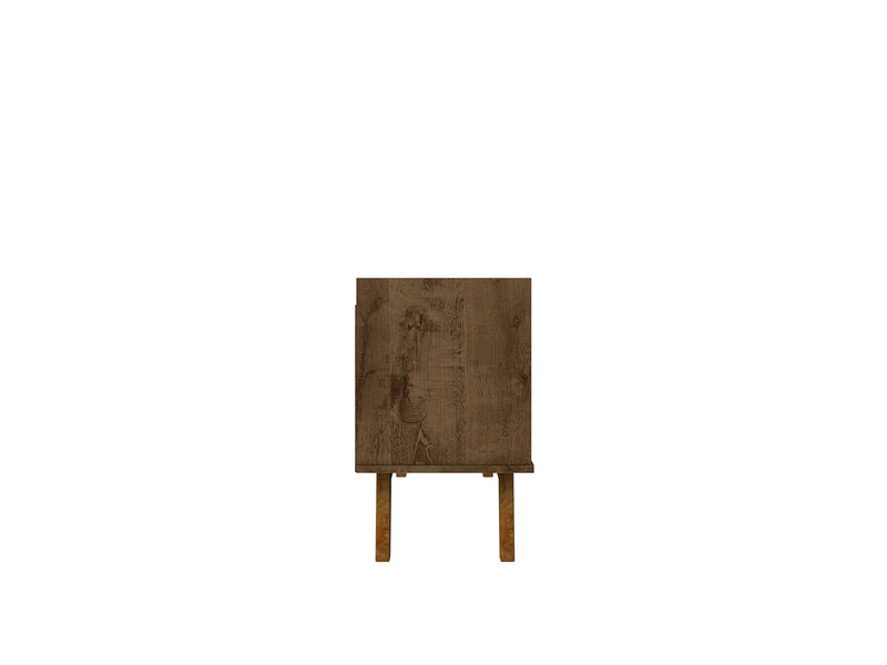 Manhattan Comfort Mid-Century Modern Marcus 53.14\" TV Stand with Solid Wood Legs - Rustic Brown