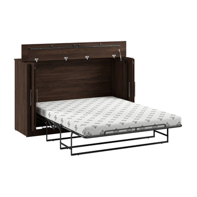 Bestar Pur 75 W Queen Cabinet Bed with Mattress - Black Walnut|Armoire-grand lit Pur de Bestar de 75 po (L) avec matelas – noyer noir