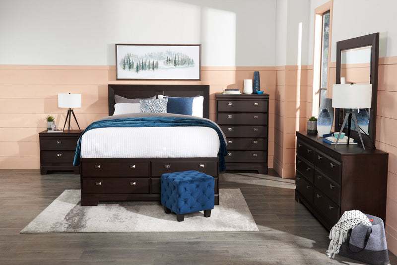 Yorkdale Bedside 2-Drawer Nightstand, 23.5\"W x 24.7\"H, Made in Canada - Brown