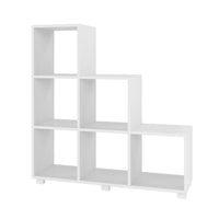 Manhattan Comfort Sophisticated Cascavel Stair Cubby Bookcase with 6 Cube Shelves - White