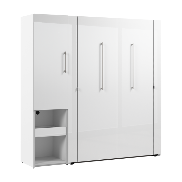 Bestar Avalon Full Murphy Bed & Storage Cabinet with Pull-Out Shelf (81 W)