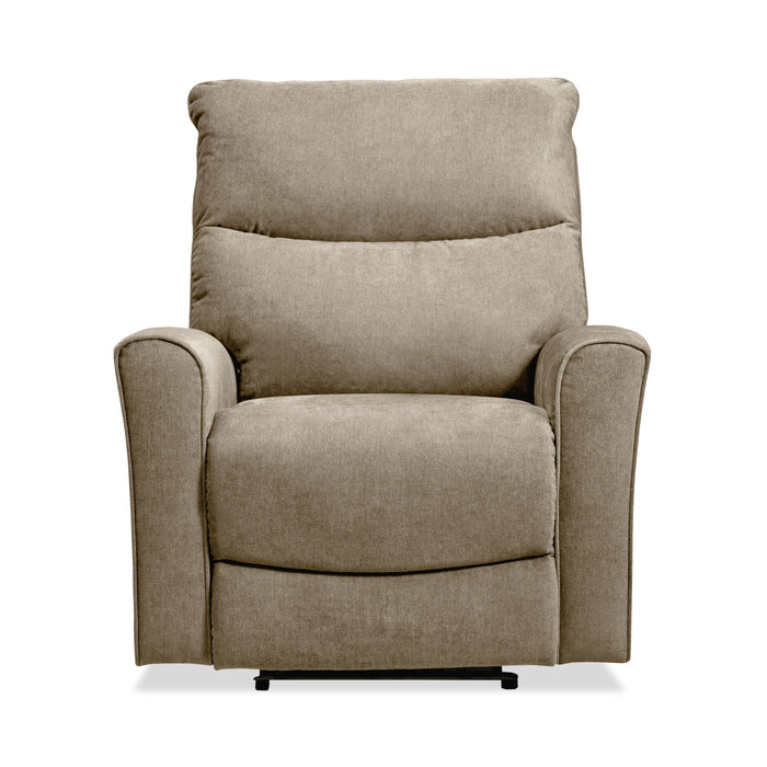 Quest 36.5\" Velvet Fabric Power Reclining Chair - Cobblestone