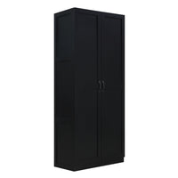 Manhattan Comfort Hopkins Modern Freestanding Storage Closet with 7 Shelves - Black