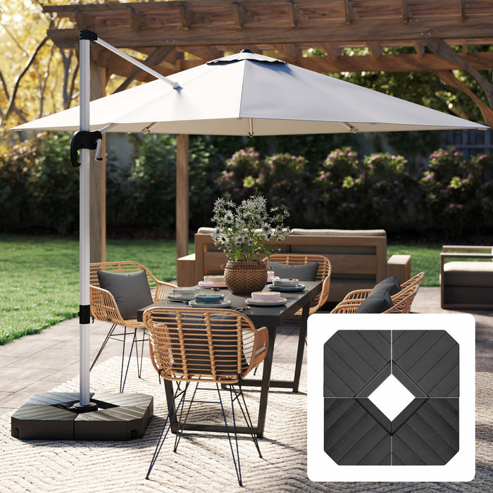 Outsunny Cantilever Umbrella Weights 132 lb. Water or 176 lb. Sand, Black