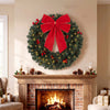 HOMCOM 24 in Pre-Lit Crestwood Spruce Artificial Christmas Wreath, Green