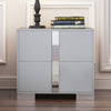 Madeline Nightstand with 2 Storage Drawers and Metal Legs,Grey | Madeline table de chevet avec 2 tiroirs de rangement et pieds en metal, gris