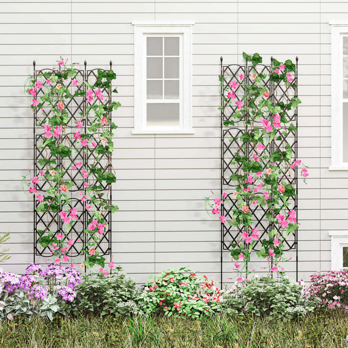 Costway 1 Pcs 58\" X 73\" Garden Trellis For Climbing Plants Rustproof Metal Plant Support Frame