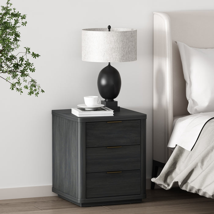 Evelyn Modern 20\" Nightstand in Charcoal Gray (3-Drawer)