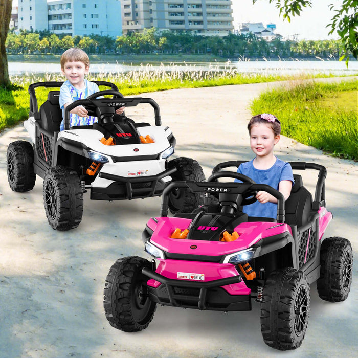Costway 12v Kids Ride On Truck With Parental Remote 3 Speeds & Reverse Forward Function Pink