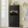 HOMCOM Shoe Cabinet with 4 Flip Drawers and Adjustable Shelves, Black