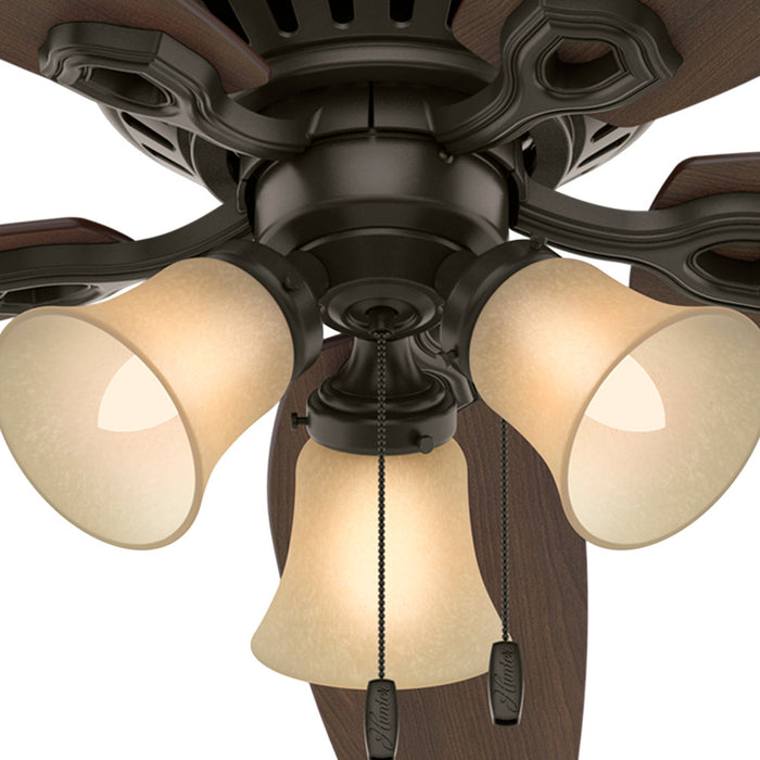 Builder Low Profile Ceiling Fan with Light Fixture - Bronze