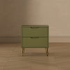 Avira Mid-Century Modern 20" Nightstand in Olive Green (2-Drawer) | Table de nuit Avira Mid-Century Modern 20" en vert olive (2 tiroirs)