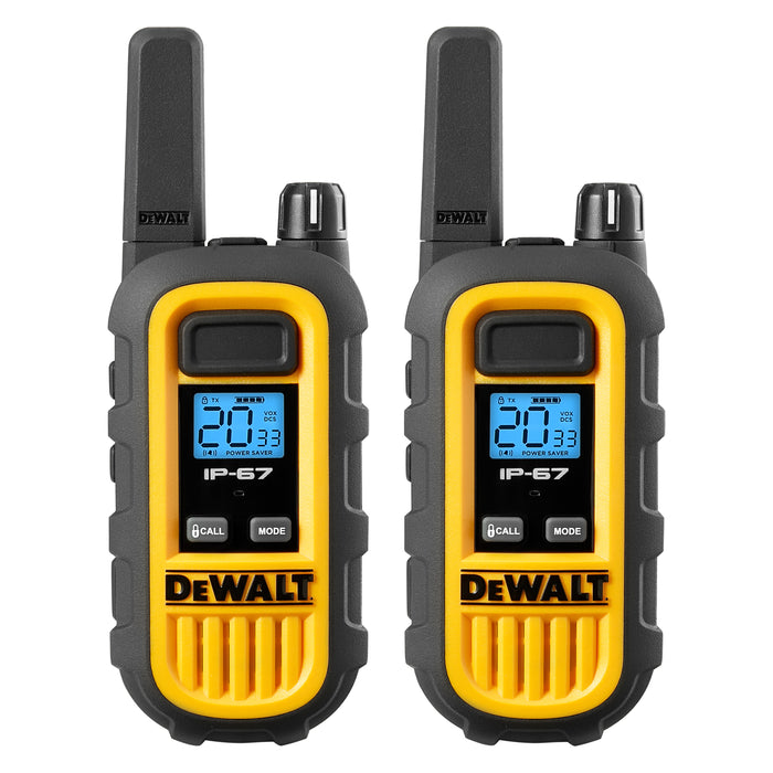 6 Dewalt DXFRS300 Work Site Walkie Talkies - 1 Watt, Heavy Duty, Long Range Indoor-Outdoor Two Way Radios + 22 Channel
