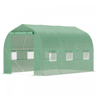 Outsunny 6.6' X 11' X 7' Walk-in Greenhouse Outdoor Plant Tunnel, Green|Outsunny Serre Tunnel Pour Plantes D'exterieur 6,6' X 11' X 7', Vert
