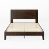 Tonja Wood Platform Bed with Headboard in Dark Brown - Queen Size | Tonja lit plateforme en bois avec tête de lit brun foncé - Grand