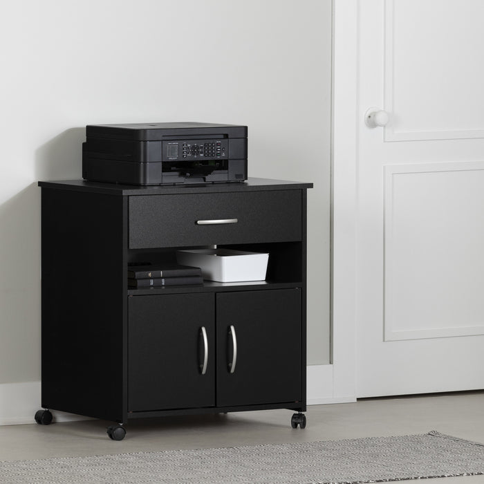 Axess Printer Cart On Wheels - Pure Black 