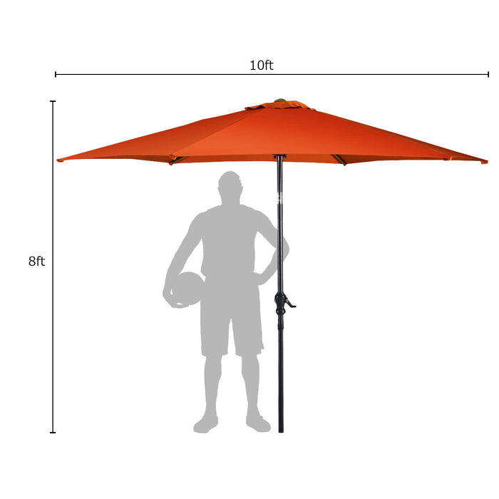 Costway 10 FT Patio Umbrella Patio Market Steel Tilt W/ Crank Outdoor Yard Garden Orange