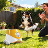 PawHut Automatic Dog Ball Launcher with 5 2.3" ETPU Balls, Dog Ball Thrower with 3 Distance Settings (20/33/46 ft), Indoor Outdoor Interactive Toy for Small Medium Breeds, Orange