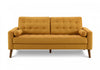 Upholstered Sofa, 75"L, Decorative Pillows, Solid Wood Legs, Orange Fabric, Mid-Century Sofa | Sofa Rembourre, 75"L, Coussins Decoratifs, Pieds En Bois Massif, Tissu Orange, Mid-Century