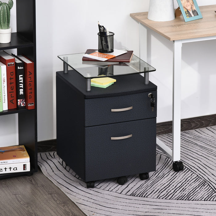 Homcom Filing Cabinet With Lock And Hanging Rail