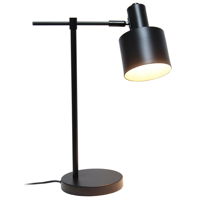 Camden Industrial Metal Desk Lamp, Onyx, 21.8\"H