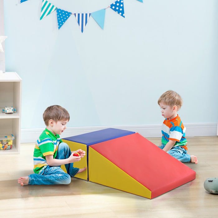 Soozier 2-piece Climb And Crawl Activity Soft Play Set, Secure Foam Blocks Playset For Toddler Preschooler Babies Indoor, Activity Structure Play Equipment Baby Learning Development Toys