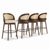 Calvin Indoor Counter Height Swivel Bar Stool Set of 4 with Ergonomic Backrest,Walnut | Calvin – Lot de 4 tabourets de bar de hauteur comptoir pivotants pour interieur avec dossier ergonomique, finition noyer